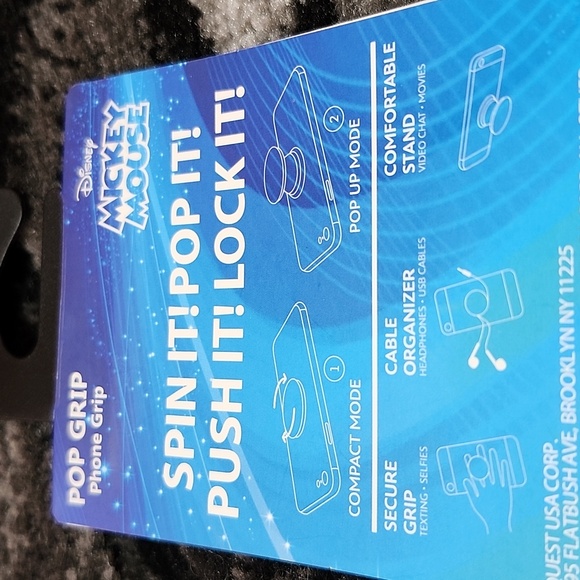 DISNEY SPINPOP PHONE GRIP MICKEY MOUSE STRIPES KICKSTAND - Picture 5 of 9